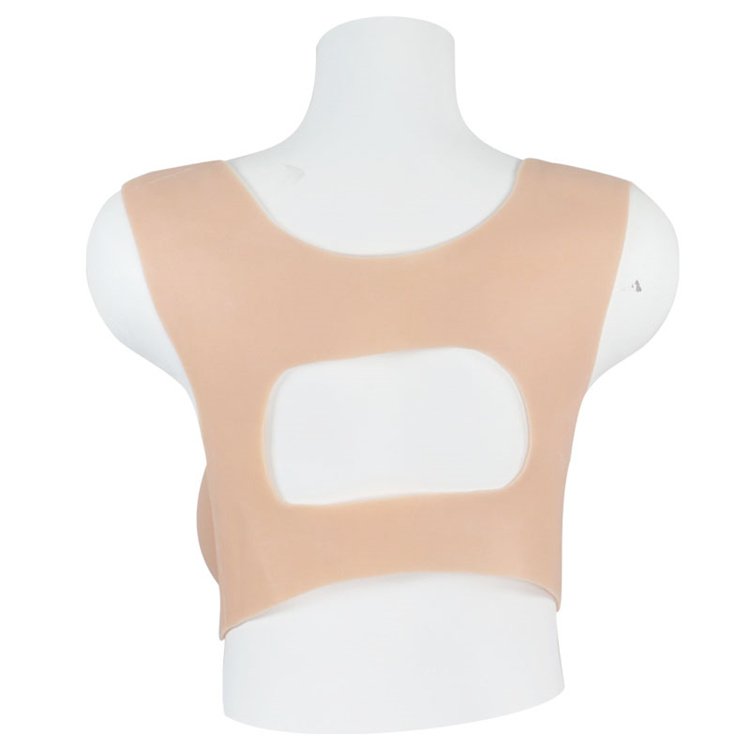 Silicone Breast Hollow Back Round Collar Artificial Breast for Crossdresser Transgender Drag Queen Shemale