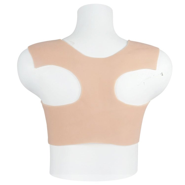 Silicone Breast Hollow Back Round Collar Artificial Breast for Crossdresser Transgender Drag Queen Shemale