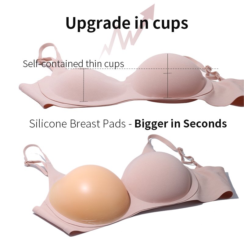ONEFENG 2 In 1 Silicone Breast Forms Pocket Bra False boobs breasts Silicone breastplate