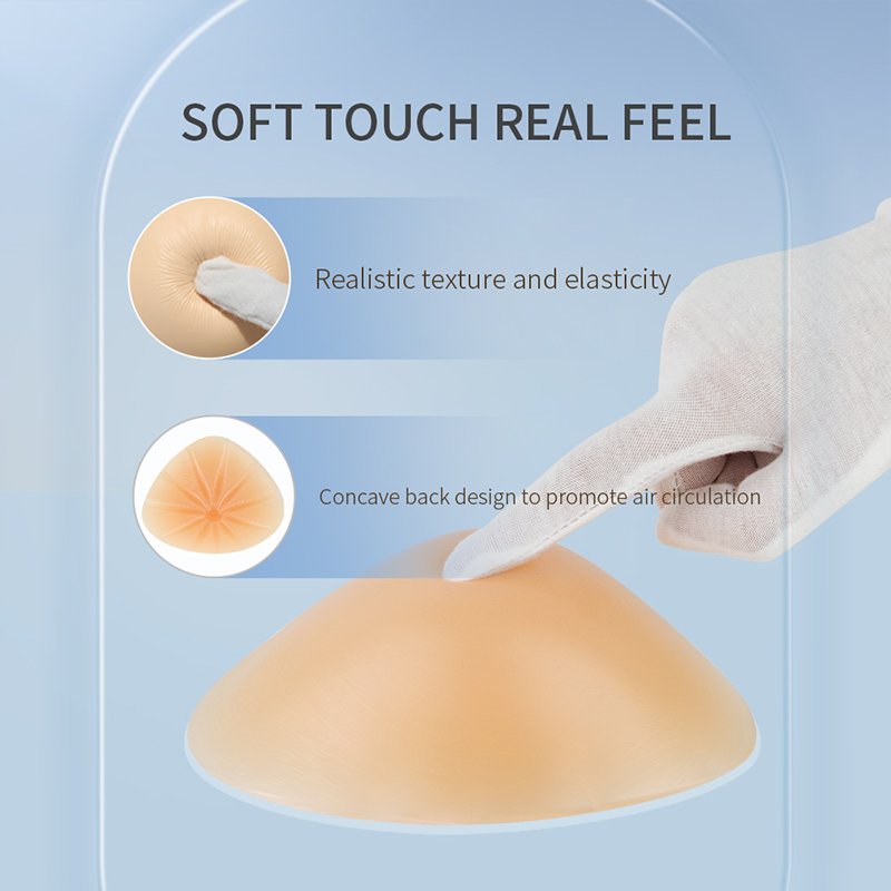 Mastectomy Prosthetic Silicone Breast Form For Swimming Silicone Breast Pad Match Post Surgery Bra with Pockets