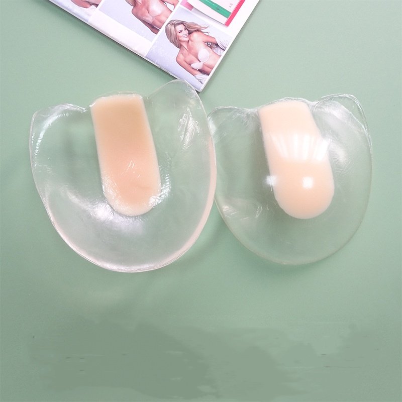 Silicone Two tone transparent Push Up Self Adhesive Nipple Cover Invisible bra