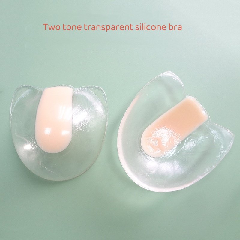 Silicone Two tone transparent Push Up Self Adhesive Nipple Cover Invisible bra