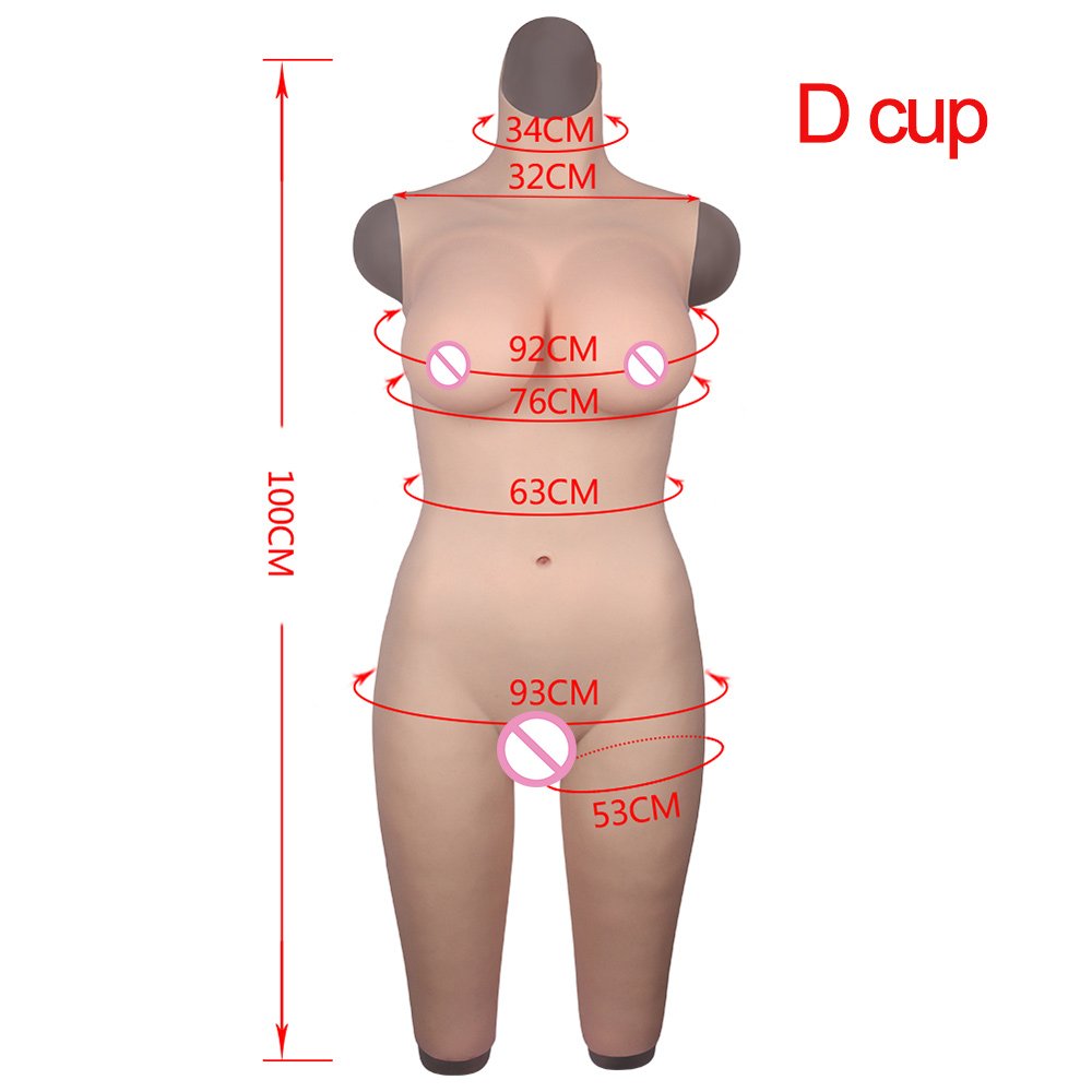 URCHOICE Cross-dressing artificial boobs realistic full body silicone breast forms with vagina underwear for transgender shemale