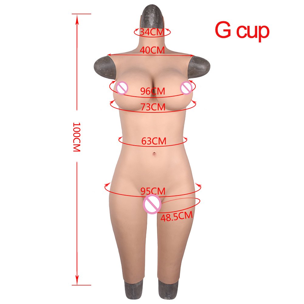 URCHOICE Cross-dressing artificial boobs realistic full body silicone breast forms with vagina underwear for transgender shemale