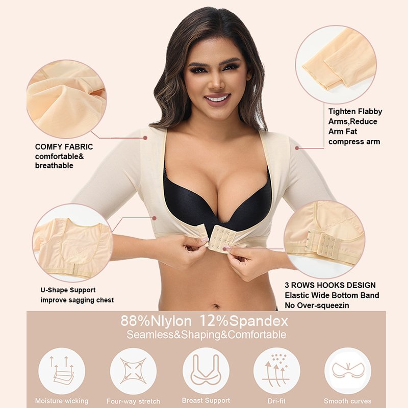 Hot sale Slimming Arm Shapers Back Support Push Up Tops Post Surgery Postparto 3 En 1 Bra fashion arm Corset