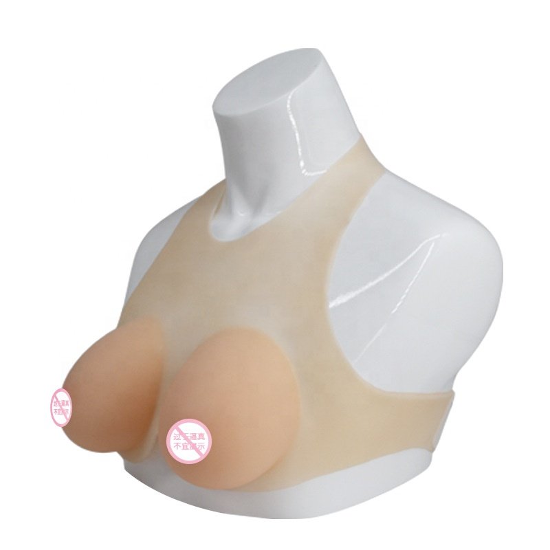 Large Size Teardrop Shaped Breast Forms Sexy One-Piece Breast and Bra for Men Health Medical Silicone Huge Cup Size