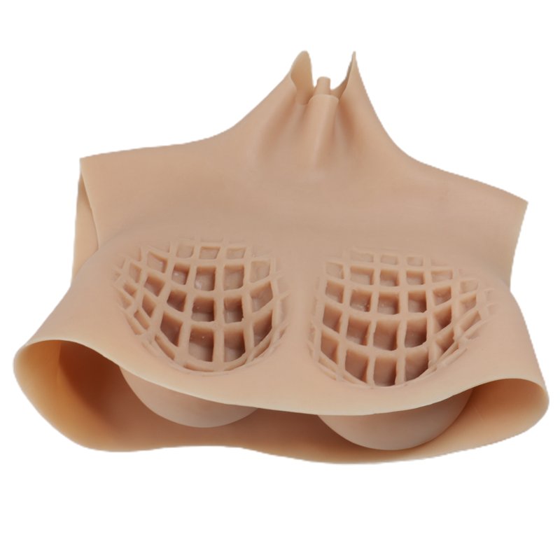 Realistic Silicone Fake Breast Plate Forms B to I cup High Collar Boobs Tits for women