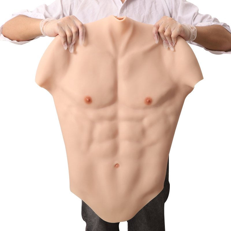 price Upgraded Silicone muscle Artificial Abdominal Muscles Vest Suit Including Silicone Arm Muscle Suit for Masquerade