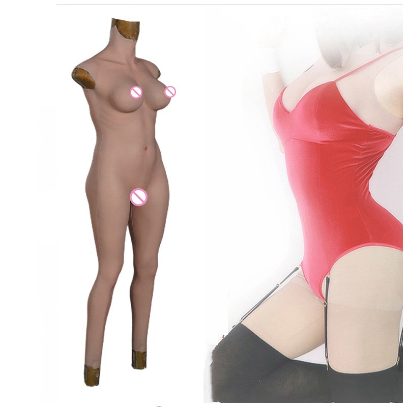 URCHOICE Crossdresser Breast Fake Boobs Silicone Breast Forms Pussy Men to women Silicone Full Body Vagina Bodysuit
