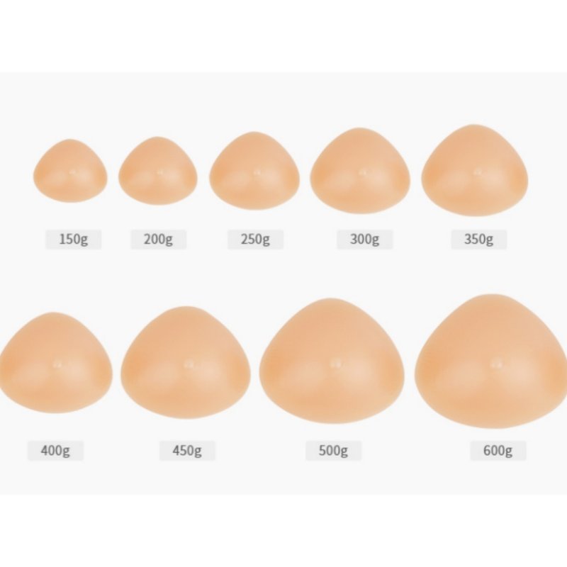 Triangle Silicone Breast Form Mastectomy Prosthesis Concave Bra Enhancer Inserts (1 Piece)