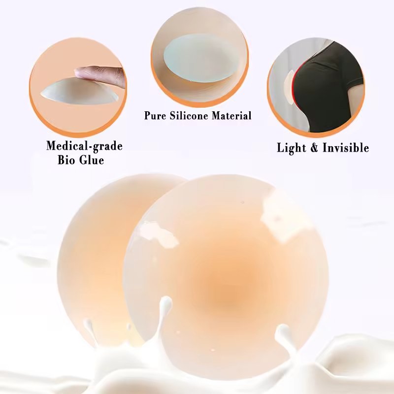 Spot/Custom Invisible Silicone Breathable Breast Patch Self-Adhesive Breast Cover Invisible Breast Patch Reusable