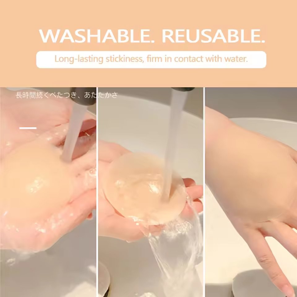 Spot/Custom Invisible Silicone Breathable Breast Patch Self-Adhesive Breast Cover Invisible Breast Patch Reusable
