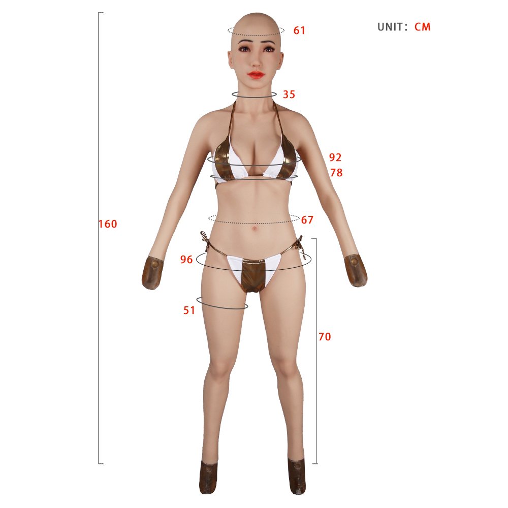 Silicone DIY Female Fake Boobs Whole Body Suit Breast Forms With Head Huge Boob For Men Transvestite Crossdresser Drag Queen