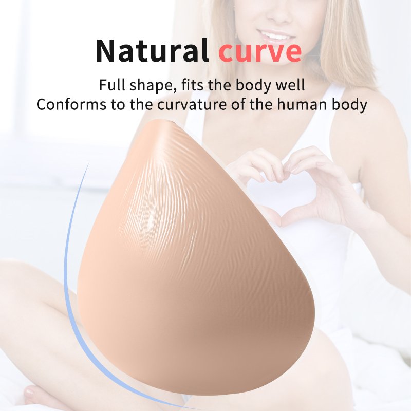 Lightweight Prosthesis Silicone Breast Form Triangular Shape Model QMATR Breast Silicone For Mastectomy Bra Pad