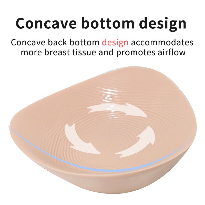 Lightweight Prosthesis Silicone Breast Form Triangular Shape Model QMATR Breast Silicone For Mastectomy Bra Pad