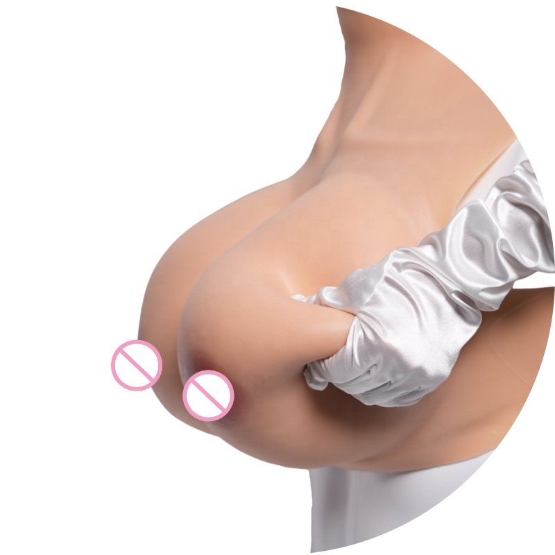 Make silicone breast prosthesis crossdress transvestite silicone artificial breast forms for drag queen (H CUP)