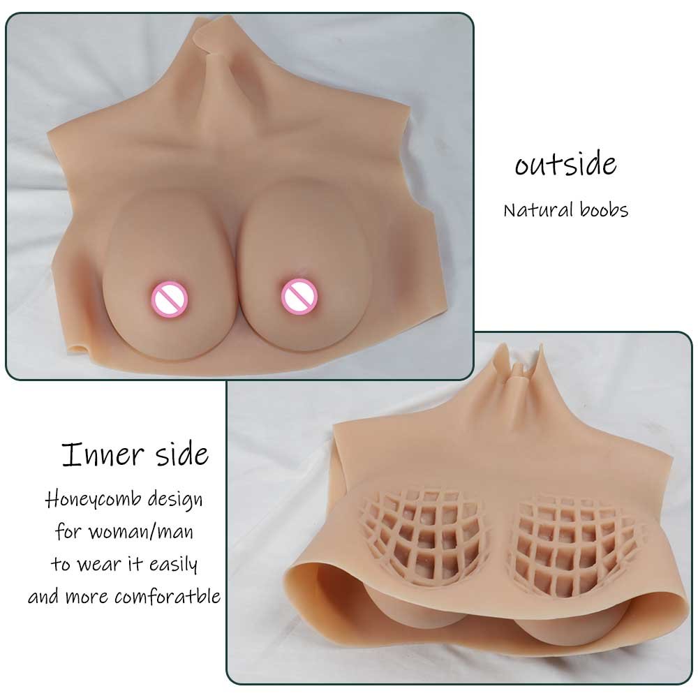 Crossdresser Silicone Fake Vagina Pants and Breast Forms Big Boobs with Arms Half Body Suit Male To Female Cosplay Drag Queen