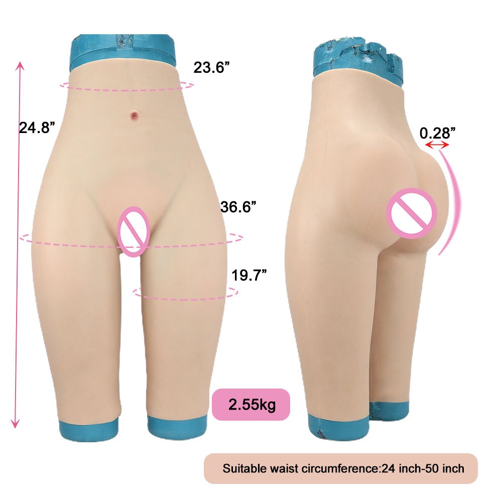 Crossdresser Silicone Fake Vagina Pants and Breast Forms Big Boobs with Arms Half Body Suit Male To Female Cosplay Drag Queen