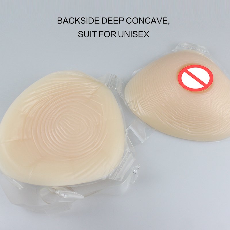 Top Selling Good Triangle Shape Silicone Breast Forms for Cross Dressers Men 100% Silicone Drag Queen or Shemale 20-30days 600g