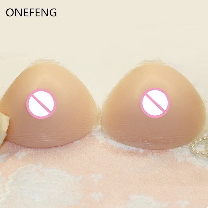 Top Selling Good Triangle Shape Silicone Breast Forms for Cross Dressers Men 100% Silicone Drag Queen or Shemale 20-30days 600g