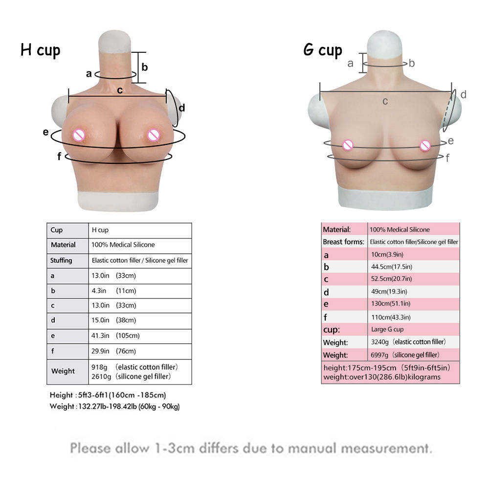 Latest HG Cup Fake Boobs Elastic Artificial Silicone Breast Forms For Cosplay Crossdresser Sissy Ladyboy