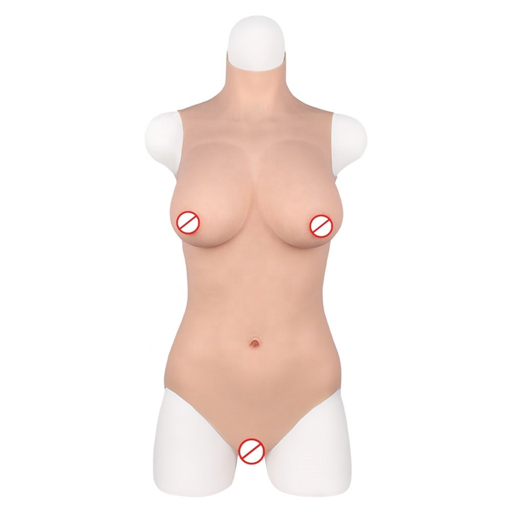 Crossdresser Triangle Onesie Sexy Men To Woman Silicone Body Suit Fake Breast With Vagina Transgender clothing