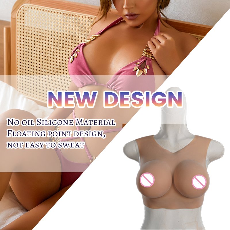 Eta Round collar Backless Cosplay Big Tits Wearable Breast Form Realistic Fake Boobs For Ladyboy Male To Female Crossdressing
