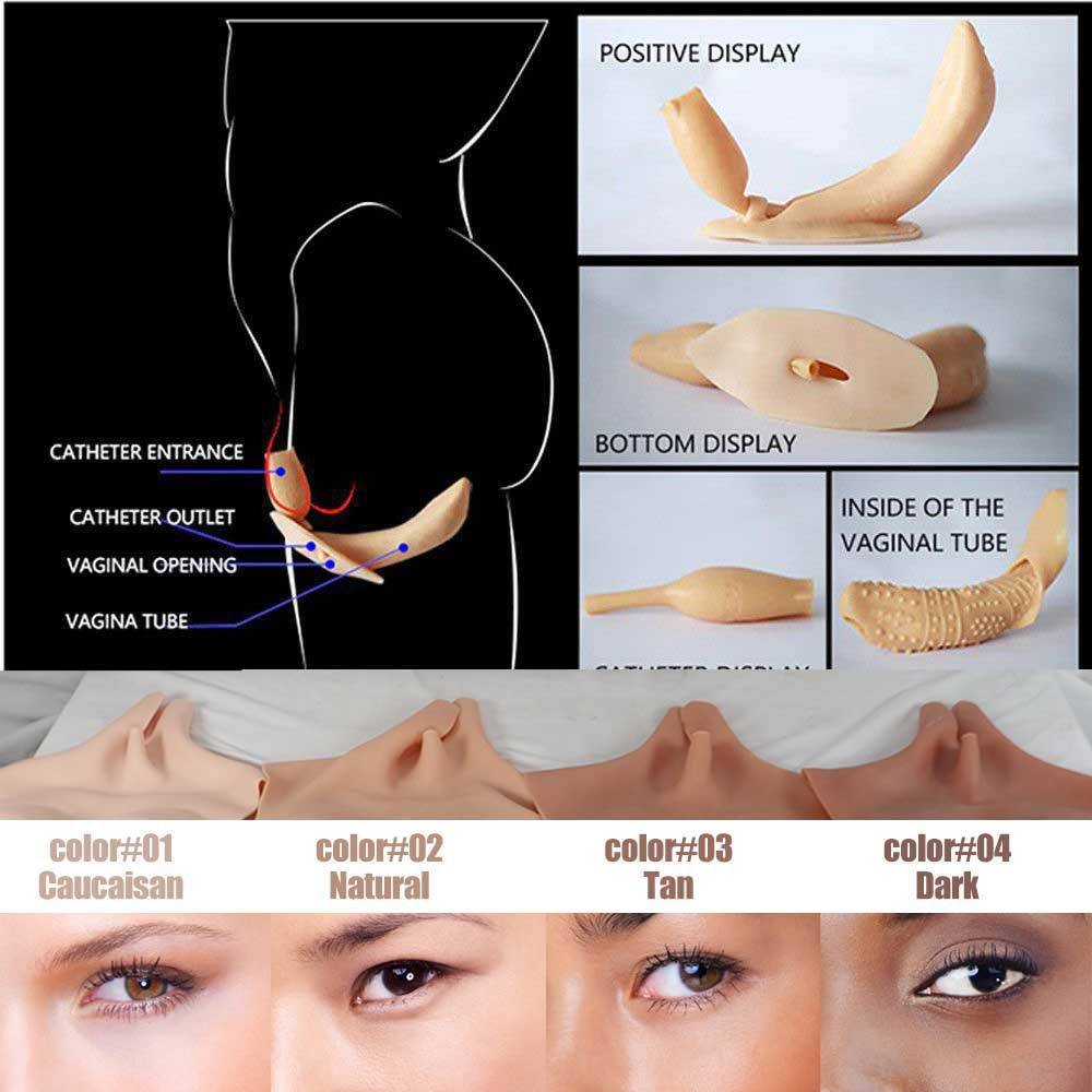 Realistic Silicone Breast Forms Disguised Chest Transgender Drag Queen Vagina Pants for Cosplayer Crossdresser