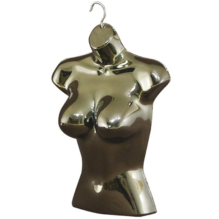 Hot sale shop plastic used hanging curvy female underwear half body dress form lingerie mannequin torso female body femme bust
