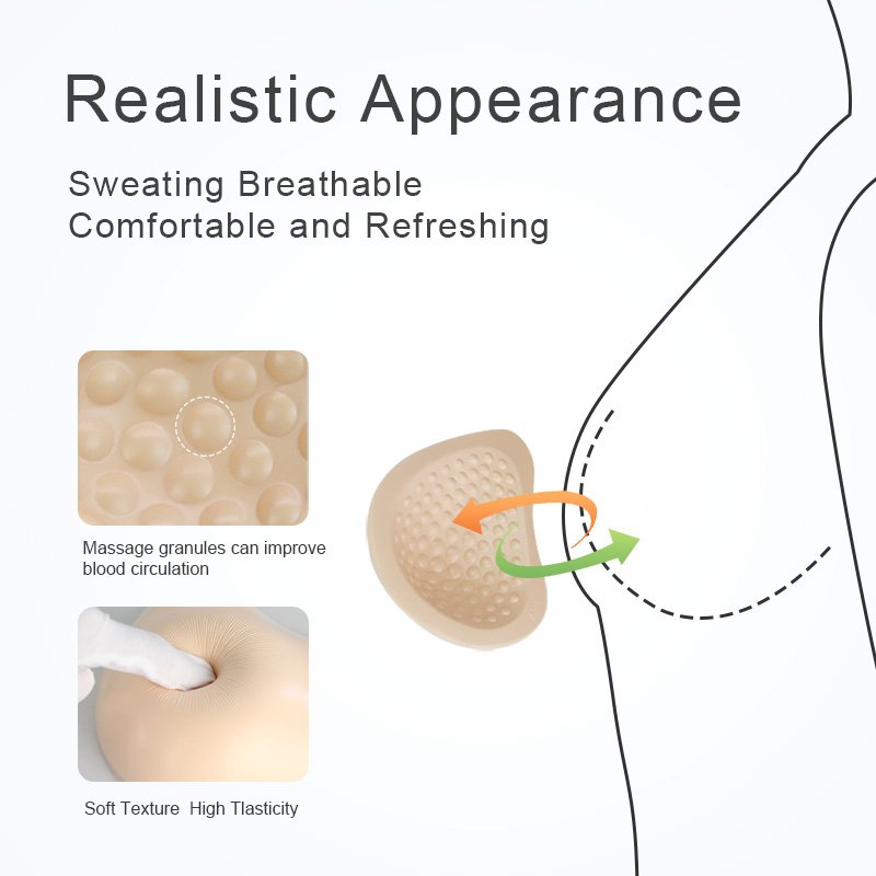 ONEFENG Lightweight Type KVS Spiral Shape Postoperative Silicone Breast Form Artificial Breast Prosthesis For Mastectomy
