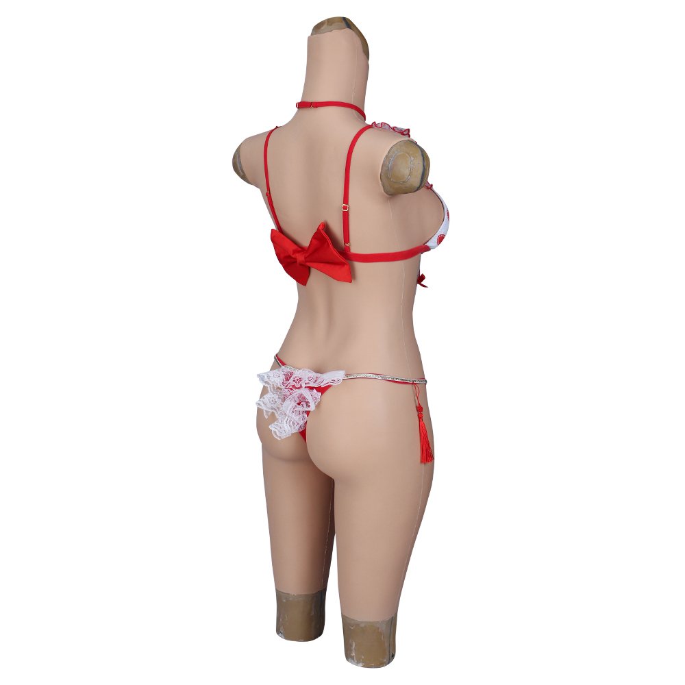 Good Quality Artificial Curve Body Modification Emulational Navel Droplet Breast Shape Silicone Tights Rubber Bodysuit