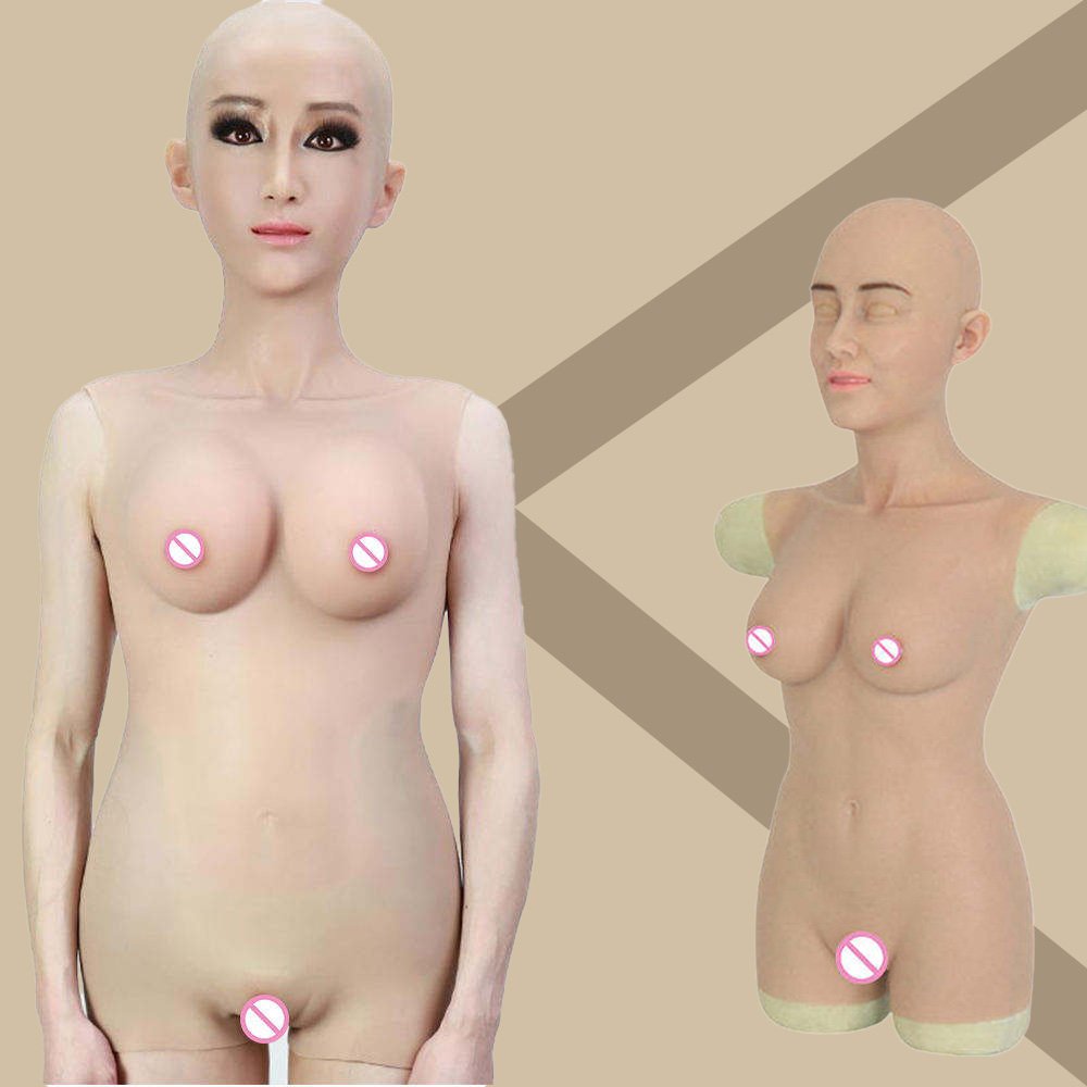 Silicone Fake Body Suit Set with Boobs Breast Forms Body Suit Anus Pussy Sexy Doll for Ladyboy Cosplayer Crossdresser