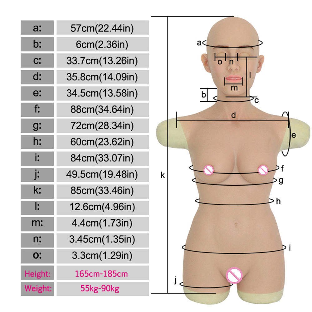 Silicone Fake Body Suit Set with Boobs Breast Forms Body Suit Anus Pussy Sexy Doll for Ladyboy Cosplayer Crossdresser