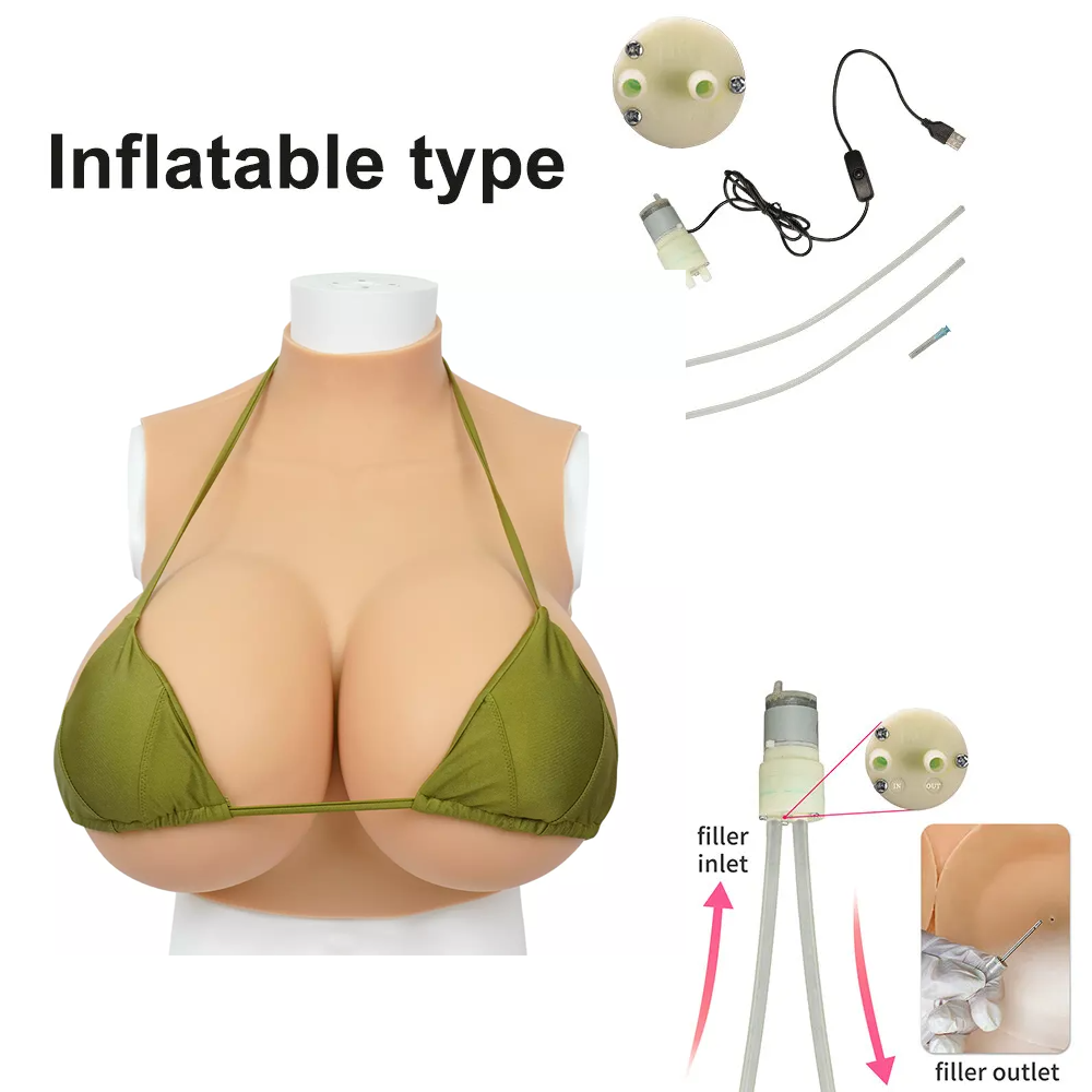 Diy Inflatable S Cup Silicone Breast Forms Fake Tits For Man To Woman Cosplay Mtf Crossdressing Large Boobs Adjustable Boob Size