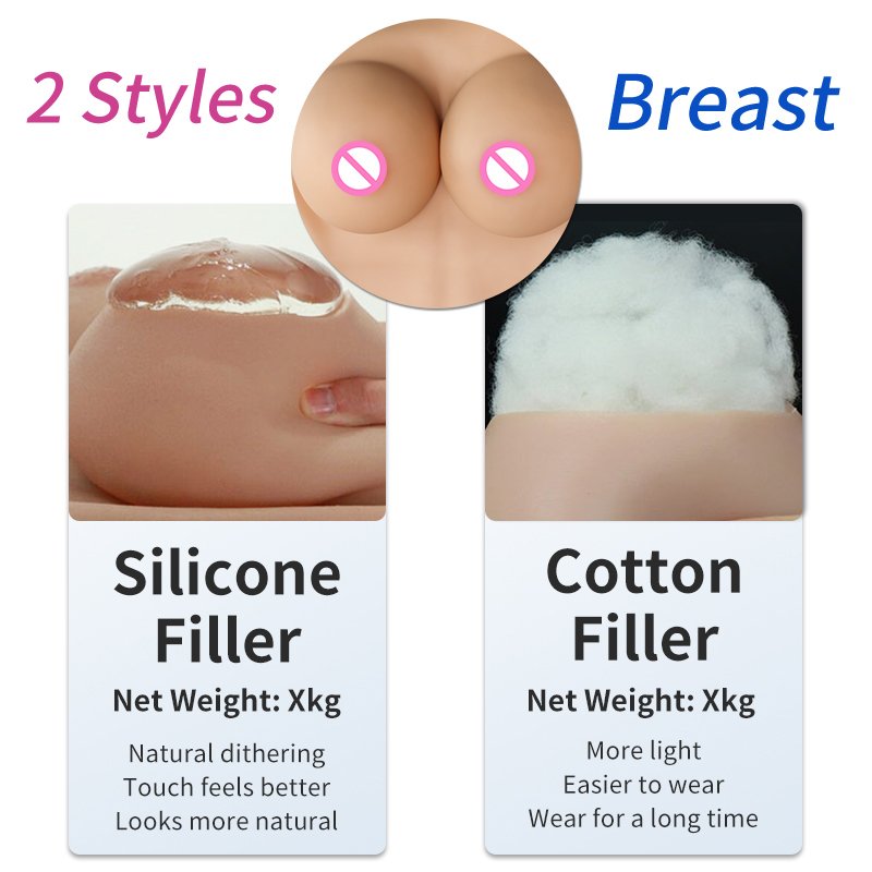 Silicone Bodysuit Fake Pussy WIth Breast Forms Drag Queen Buttocks Pad Vagina For Transgender Crossdresser Big Boobs