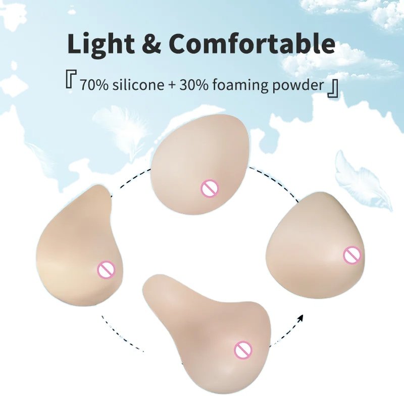Female Mastectomy Waterdrop Breast forms Lightweight Prothesis Fake Silicone Boobs For Postoperative