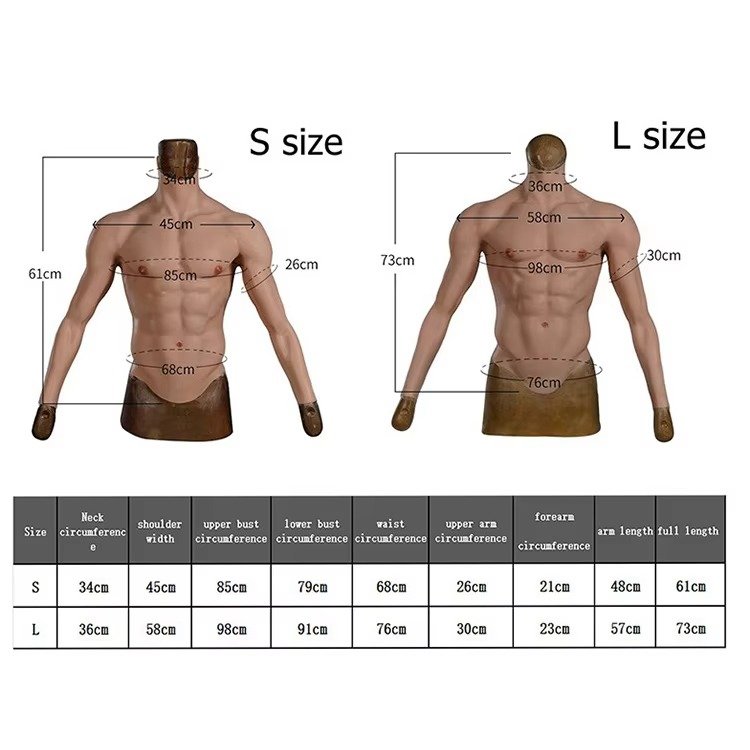 Strong Abdominal Body Suit Realistic Muscles Breast Forms Costume Artificial Simulation Chest Muscle Suit For Cosplay Anime