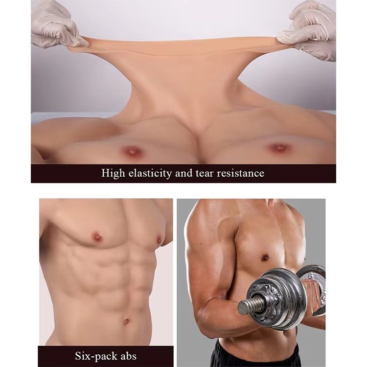 Strong Abdominal Body Suit Realistic Muscles Breast Forms Costume Artificial Simulation Chest Muscle Suit For Cosplay Anime
