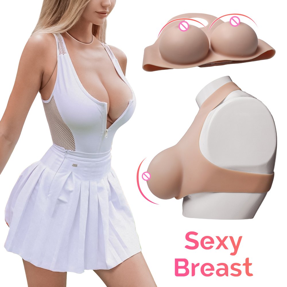 Urchoice Supper soft and Realistic Lifelike Silicone Breast Forms For Man To Woman Transgender Cosplay Fake Boobs Pads
