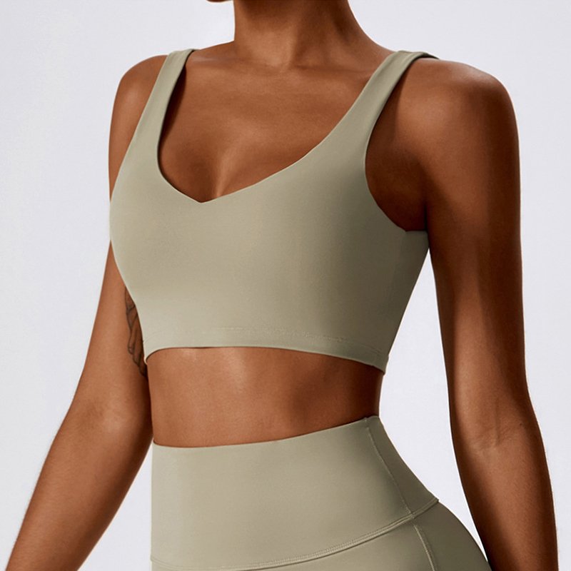 Women V Back Bra High Impact U-neck Tank Top Supportive Yoga Bra Sports Push Up m Fitness Active Wear Gym Clothes For Women