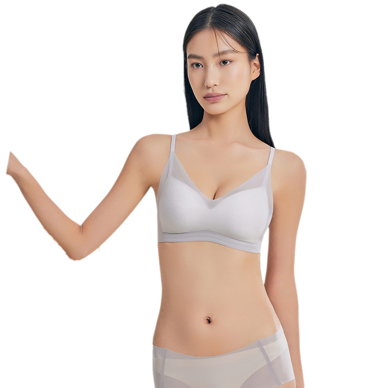 Women's Spring Summer Bra New Products Breathable Anti-Light Lifting Small Gathering Jelly Strip & Rabbit Ears-for Big Breasts