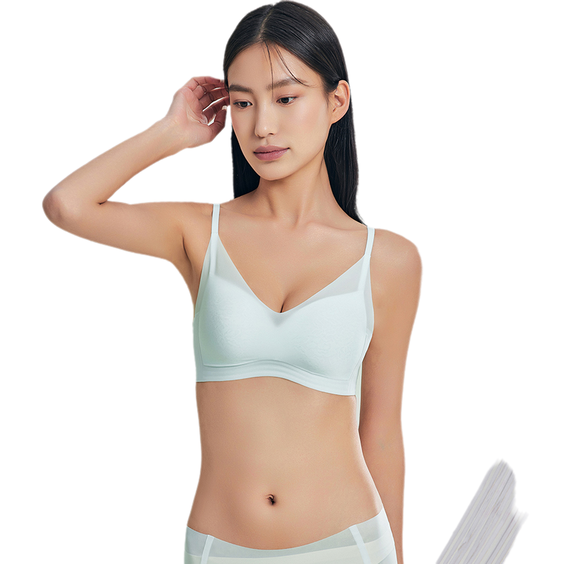 Women's Spring Summer Bra New Products Breathable Anti-Light Lifting Small Gathering Jelly Strip & Rabbit Ears-for Big Breasts