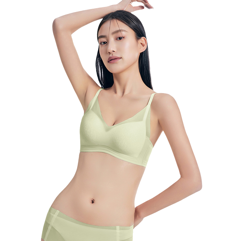 Women's Spring Summer Bra New Products Breathable Anti-Light Lifting Small Gathering Jelly Strip & Rabbit Ears-for Big Breasts