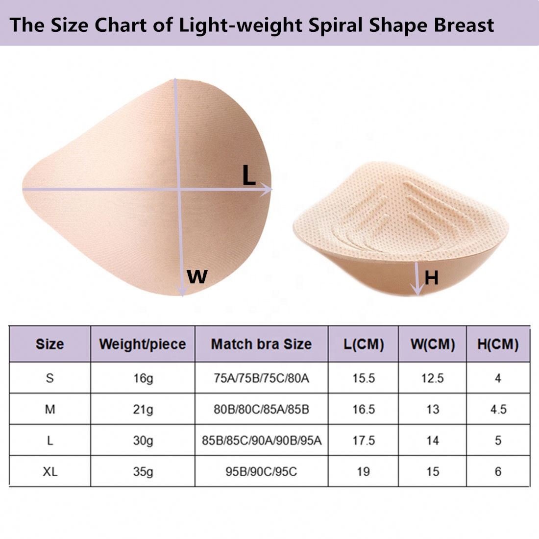 Standard Breast Form Soft Comfortable Temporary False Cotton Sponge Breast Breast Cancer Surgery Cotton pad Type Chest pad