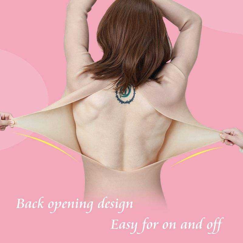 Realistic Silicone Body Suit Women with Head Mask Arms Feet for Crossdresser Sissy Transvestite Breast Form Drag Queen Trans CD