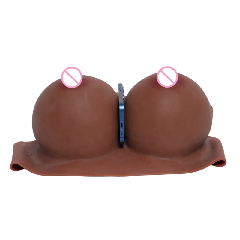 Chocolate Skin silicone sexy nipple breast forms with bra crossgender fake breast forms silicone bra for drag queen crossdresser