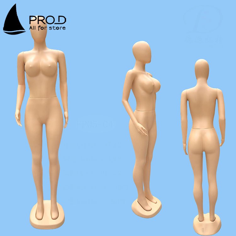 PE plastic mannequin large breasts skin color whole body female model