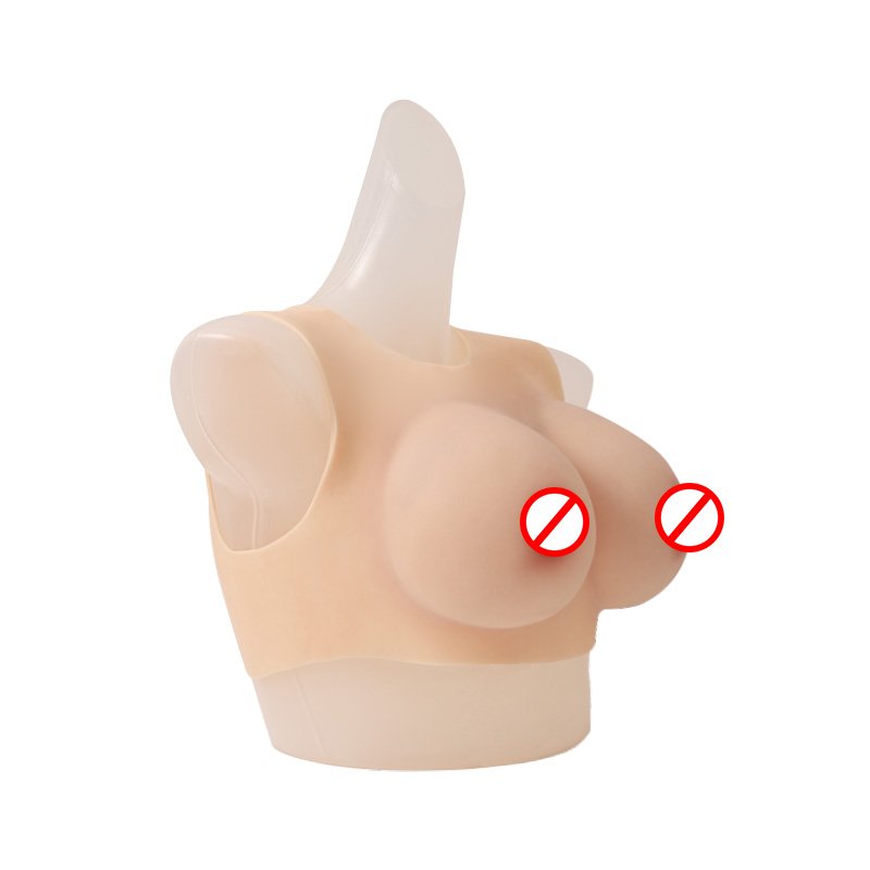 Low neck Silicone realistic breast form low collar design Artificial Silicone breast form Cosplay fake breasts huge fake boobs