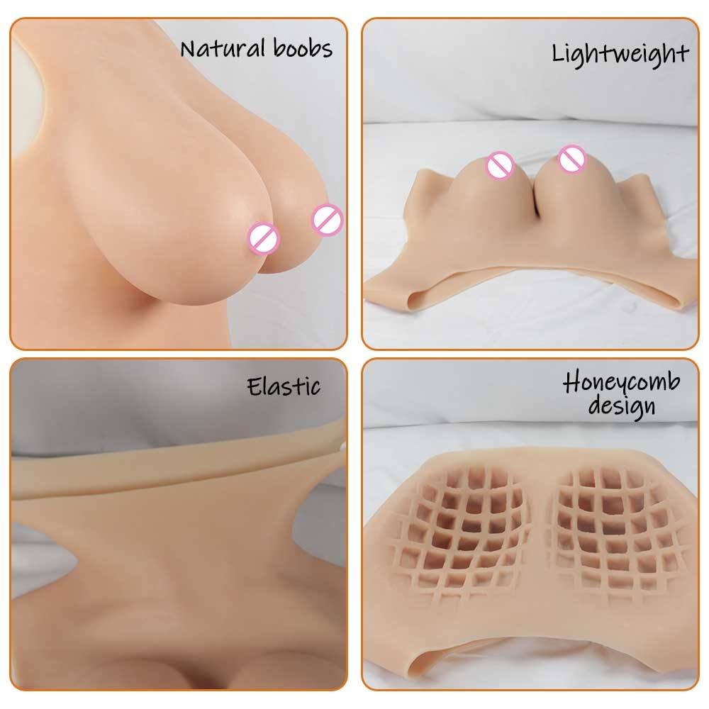 Silicone Enhancer Chest Artificial Breast Forms Sexy Large Breast Prosthesis For Drag Queen Shemale Transgender