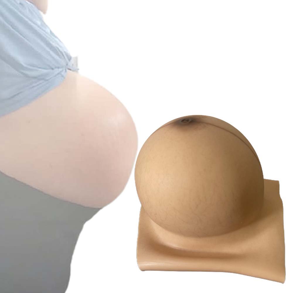 Giant Silicone Belly Suit with Cotton Filling Realistic False Pregnant Belly for Cosplay Drag Queen Transgender Breast Form